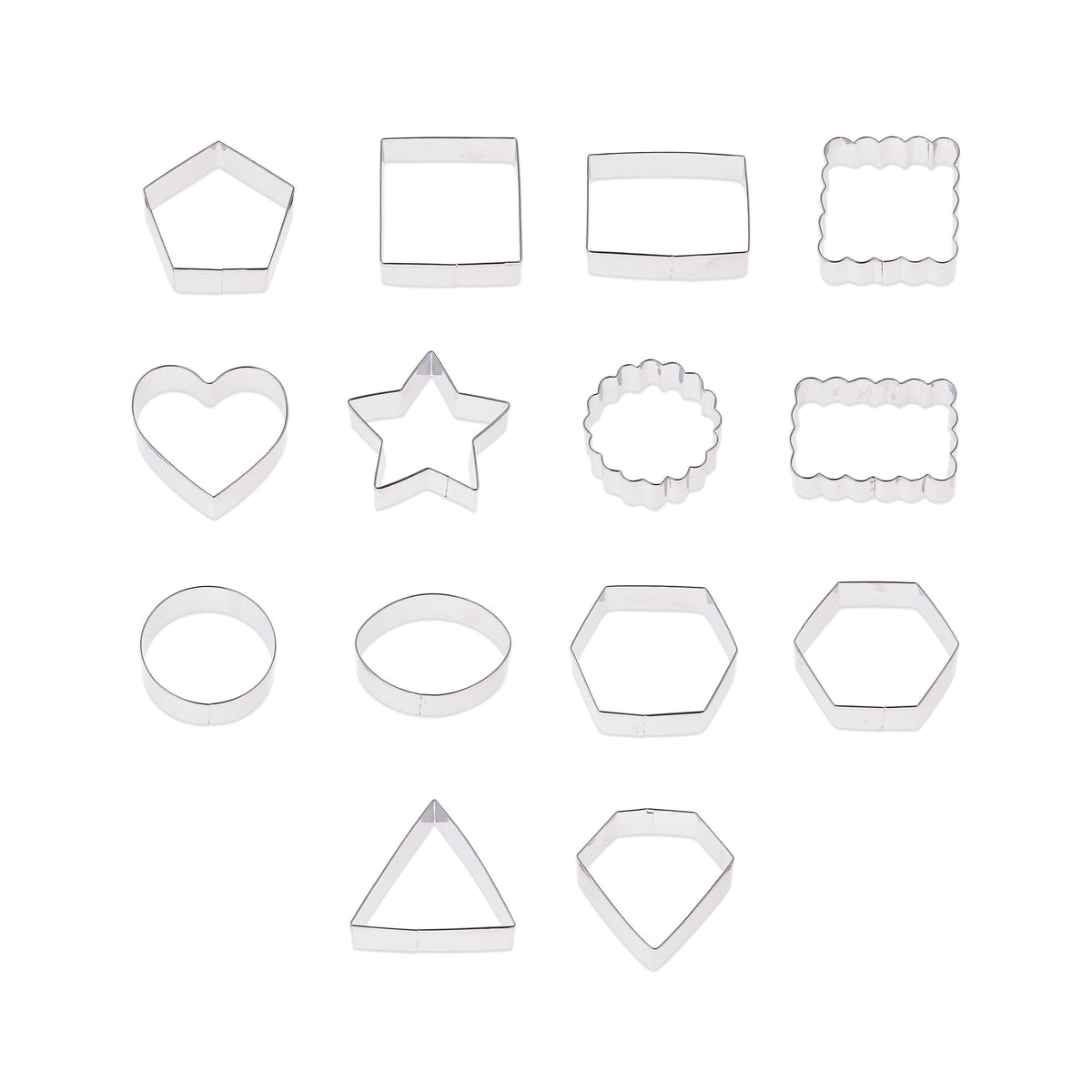 Metal Shaped Cookie Cutters Set, 14 Pieces, by Way To Celebrate